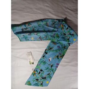 Vintage Toucan Country Scarf Womens One Size Blue Tropical Toucan Print Cotton